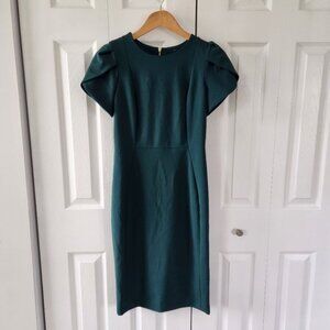 Calvin Klein Forest Green Short Sleeve Shift Dress NWOT